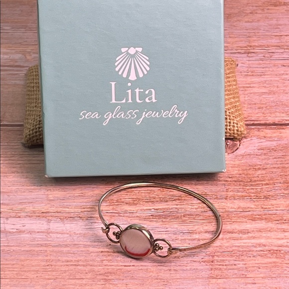 Lita Sea Glass Jewelry - Silver 925 Sea glass Bracelet Ultra Rare One of a Kind